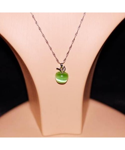 Cute Apple Pendant Necklace, Brown Coffee Color, Thanksgiving Jewelry Gifts for Women Daughter YL007-2D Linght Green $6.95 Ne...