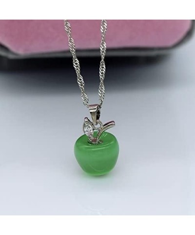 Cute Apple Pendant Necklace, Brown Coffee Color, Thanksgiving Jewelry Gifts for Women Daughter YL007-2D Linght Green $6.95 Ne...