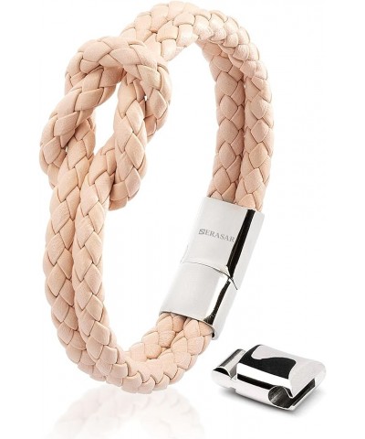 Leather Bracelet [Knot] for Women - Different Lengths and Colors - With Gift Box Pink 18cm $14.40 Bracelets