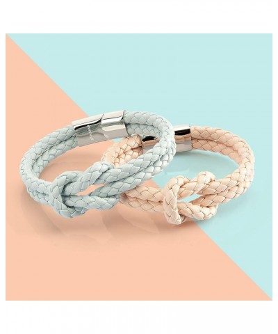 Leather Bracelet [Knot] for Women - Different Lengths and Colors - With Gift Box Pink 18cm $14.40 Bracelets