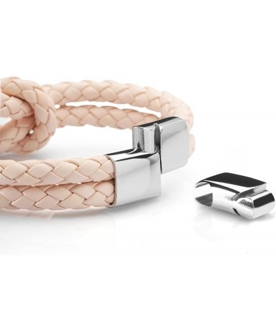 Leather Bracelet [Knot] for Women - Different Lengths and Colors - With Gift Box Pink 18cm $14.40 Bracelets