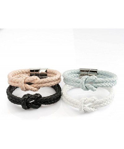 Leather Bracelet [Knot] for Women - Different Lengths and Colors - With Gift Box Pink 18cm $14.40 Bracelets