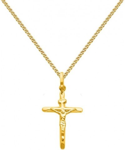 14k Yellow Gold Crucifix Cross Pendant with 1.5mm Flat Open Wheat Chain Necklace 20.0 Inches $89.67 Necklaces