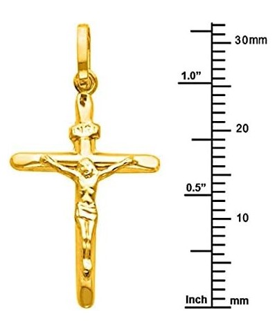 14k Yellow Gold Crucifix Cross Pendant with 1.5mm Flat Open Wheat Chain Necklace 20.0 Inches $89.67 Necklaces