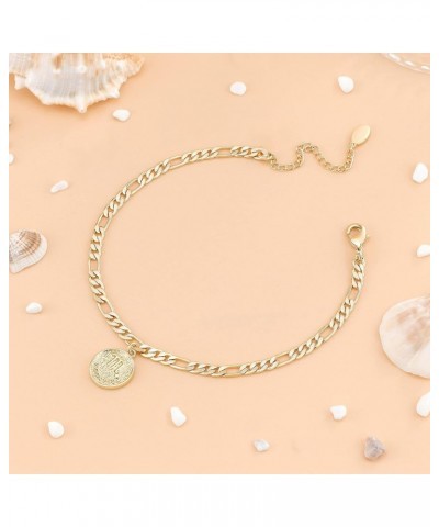 Gold Plated Anklets for Women Dainty Zodiac Constellation Anklet Zodiac Sign Disc Ankle Bracelet 14K Real Gold Plated Anklets...