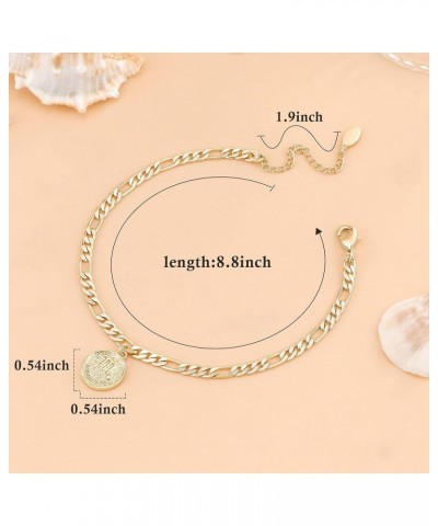 Gold Plated Anklets for Women Dainty Zodiac Constellation Anklet Zodiac Sign Disc Ankle Bracelet 14K Real Gold Plated Anklets...