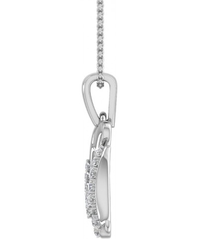 Diamond Initial Letter Pendant Necklace in 10K White Gold (with Silver Chain) - IGI Certified M $62.70 Necklaces