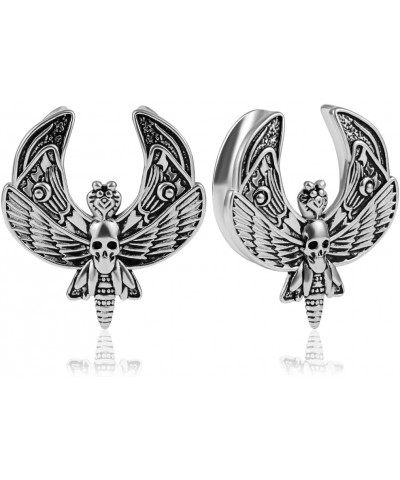 2PCS Butterfly Saddle Ear Plugs Tunnels 316 Stainless Steel Ear Gauges Hypoallergenic Earrings Stretchers Expander Piercing B...