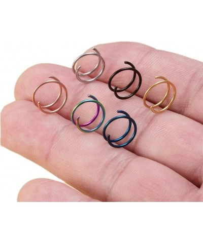 Nose Ring Hoops for Single Piercing Double Hoop Nose Ring 20 Gauge 8mm for Single Piercing Double Nose Ring Hoop Double Loop ...