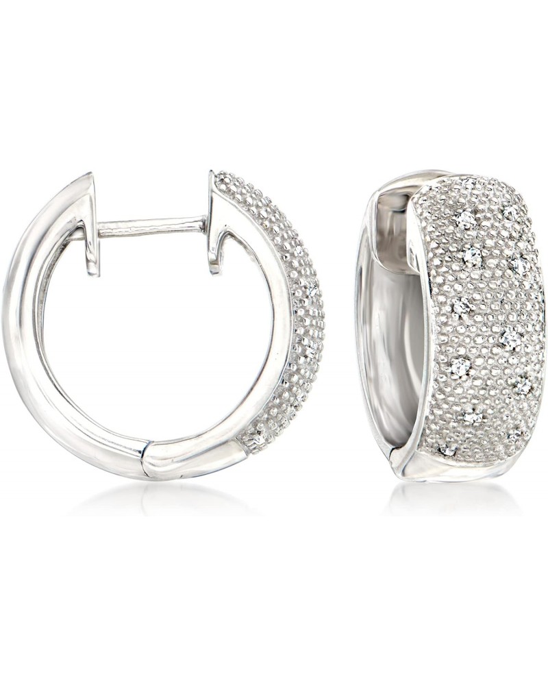 Diamond Accent Huggie Hoop Earrings in Sterling Silver $35.36 Earrings