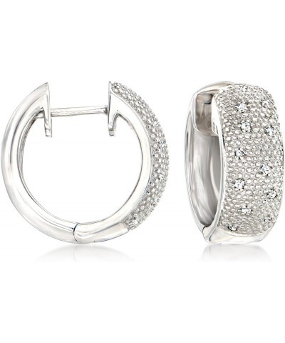 Diamond Accent Huggie Hoop Earrings in Sterling Silver $35.36 Earrings