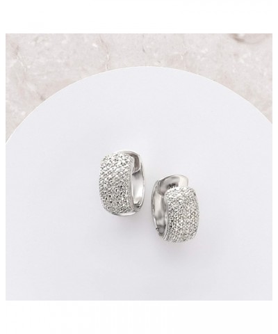 Diamond Accent Huggie Hoop Earrings in Sterling Silver $35.36 Earrings