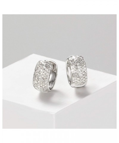 Diamond Accent Huggie Hoop Earrings in Sterling Silver $35.36 Earrings