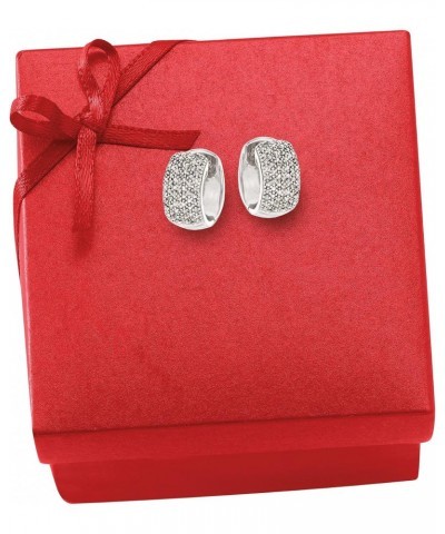 Diamond Accent Huggie Hoop Earrings in Sterling Silver $35.36 Earrings