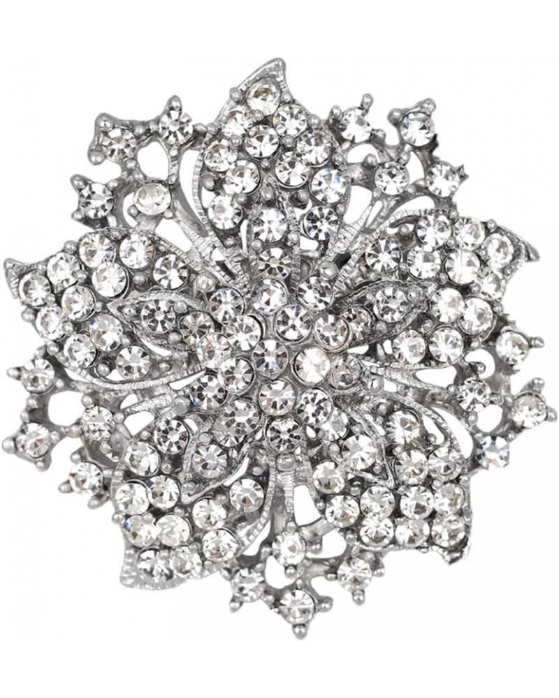 All-Match Accessories Brooches Wedding Bridal Big Crystal Rhinestone Bouquet Brooch Pin for Women White 3 $10.25 Others