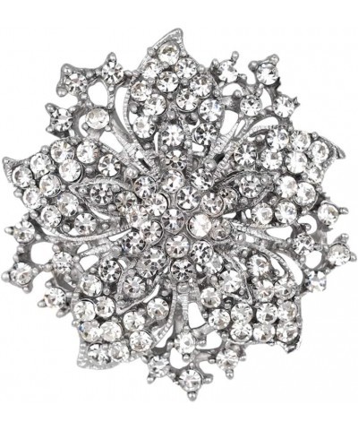 All-Match Accessories Brooches Wedding Bridal Big Crystal Rhinestone Bouquet Brooch Pin for Women White 3 $10.25 Others