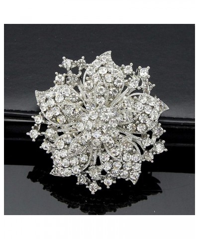 All-Match Accessories Brooches Wedding Bridal Big Crystal Rhinestone Bouquet Brooch Pin for Women White 3 $10.25 Others