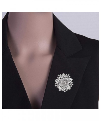 All-Match Accessories Brooches Wedding Bridal Big Crystal Rhinestone Bouquet Brooch Pin for Women White 3 $10.25 Others