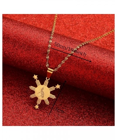 Stainless Steel Philippines Map Pendant Necklaces For Women Men Girls Country Maps Pilipinas Jewelry gold $9.29 Necklaces