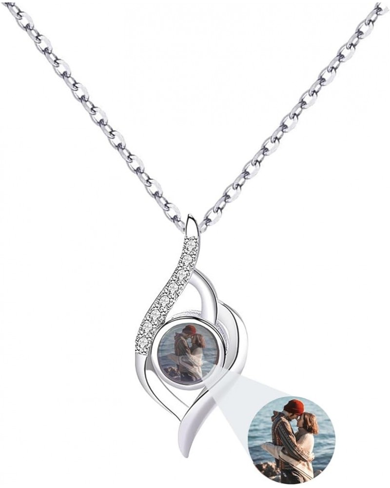 Heart Necklace With Picture Inside, Picture Necklace Personalized Photo, Photo Projection Necklace 925 Sterling Silver Custom...