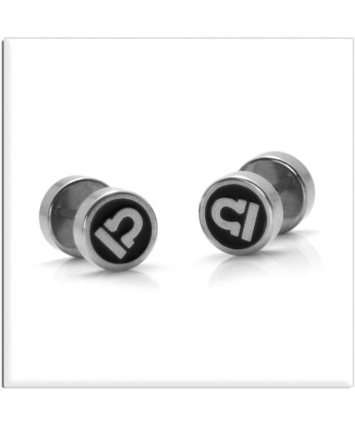 Fashion Stainless Steel Twelve Constellation Barbell Stud Earrings Libra $7.53 Earrings