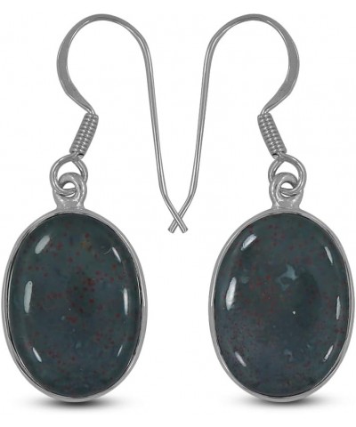 Natural Bloodstone Earrings for Women and Girls, 925 Sterling Silver Dangle & Drop Earrings with CZ Stones $15.12 Earrings