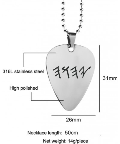 Tetragrammaton Amulet Guitar Pick Pendant Blessing Yhwh Yhvh Jehovah Name of God Lord Protection Charm Necklace Bead Chain Je...