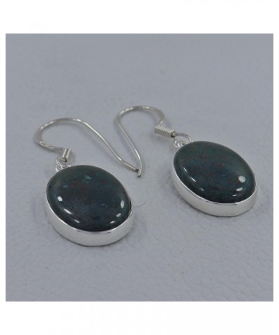 Natural Bloodstone Earrings for Women and Girls, 925 Sterling Silver Dangle & Drop Earrings with CZ Stones $15.12 Earrings