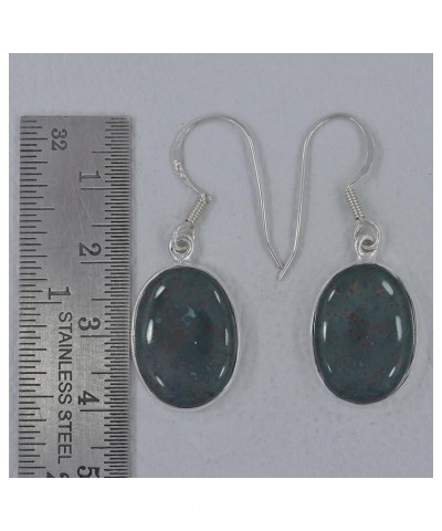 Natural Bloodstone Earrings for Women and Girls, 925 Sterling Silver Dangle & Drop Earrings with CZ Stones $15.12 Earrings