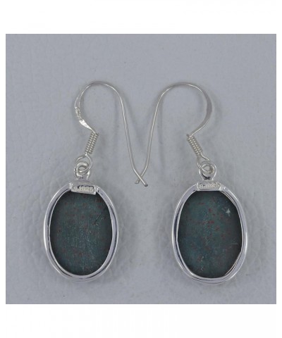 Natural Bloodstone Earrings for Women and Girls, 925 Sterling Silver Dangle & Drop Earrings with CZ Stones $15.12 Earrings