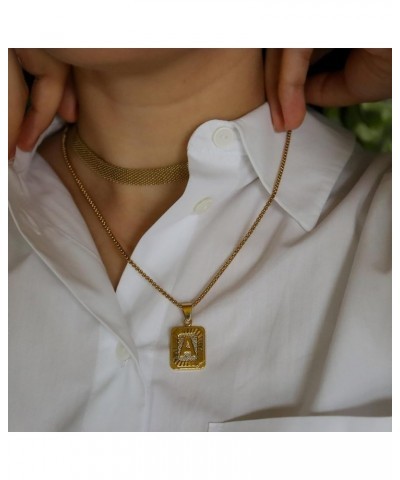 Easter Gifts - Gold Initial Necklaces for Women Men Gold Letter Necklaces 26 Capital A-Z Letter Pendant Necklaces for Women S...