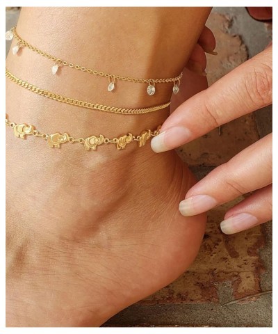 Simple Gold Chain Anklet,14k Gold/Silver Plated Dainty Disc Evil Eye Summer Beach Ankle Bracelet Jewelry for Women Tassel-CZ ...