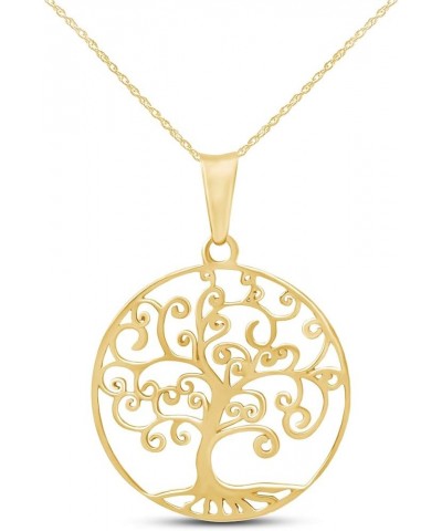 Jewel Zone US Tree of Life Filigree Pendant Necklace 14k Gold Over Sterling Silver yellow-gold-plated-silver $26.39 Necklaces