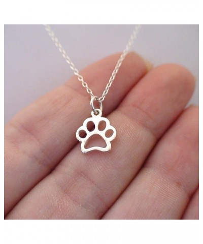 Sterling Silver Paw Print Necklaces for Women PAW PRINT 4 $17.64 Necklaces