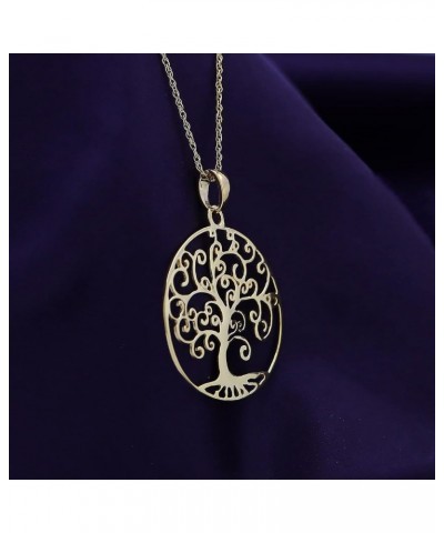 Jewel Zone US Tree of Life Filigree Pendant Necklace 14k Gold Over Sterling Silver yellow-gold-plated-silver $26.39 Necklaces