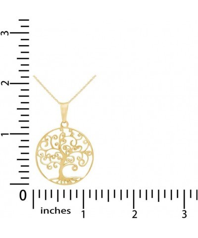 Jewel Zone US Tree of Life Filigree Pendant Necklace 14k Gold Over Sterling Silver yellow-gold-plated-silver $26.39 Necklaces