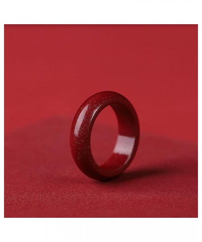 Natural Cinnabar Stone Rings for Women Men,Red Cinnabar Gemstone Feng Shui Good Lucky Rings Protection Amulet Rings Couple Je...