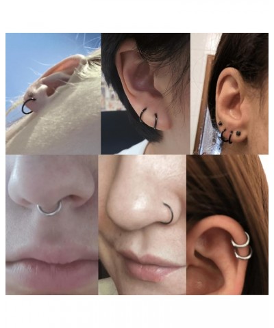 6-12Pcs 18g 20g Nose Rings for Women Men 316L Surgical Steel 16g Septum Ring Cute Tiny Cartilage Helix Conch Daith Tragus Ear...