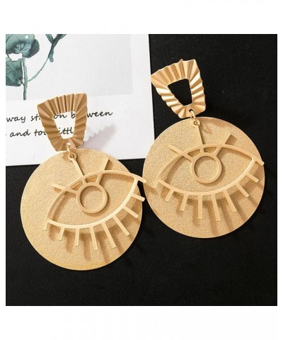 Gold Tone Evil Eyes Statement Dangle Earrings Dainty Zirconia Eye Ear Jacket Drop Earrings for Women Girls Fashion Post Perfe...