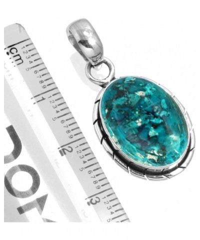 925 Sterling Silver Handmade Pendant for Women 12x16 Oval Gemstone Boho Silver Jewelry for Gift (99559_P) Shattuckite $16.06 ...