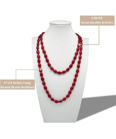 Round Beads Turquoise Necklace Bib Chunky Fashion Jewelry Red-Oval $10.99 Necklaces