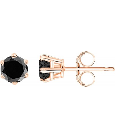 1/2-10 Carat Total Weight Black Diamond Stud Earrings 6 Prong Screw Back Rose Gold 1.0 carats $179.31 Earrings