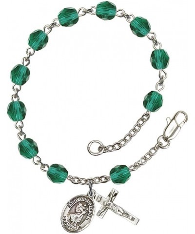 December Birth Month Bead Rosary Bracelet with Patron Saint Petite Charm, 7 1/2 Inch Saint Christopher $39.85 Bracelets