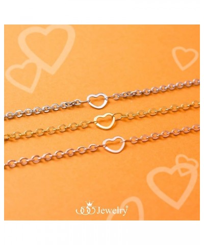 Womens Stainless Steel Mini Multi Heart Love Dainty Chain Necklace Pink Rose Gold 18.0 Inches $10.07 Necklaces