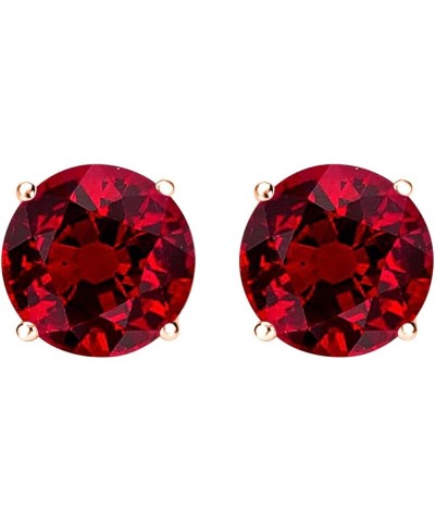 1/2-10 Carat Total Weight Natural Ruby Stud Earrings 4 Prong Push Back 2.99 Carat 14K Rose Gold $1.00 Earrings