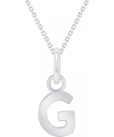 Solid 10k White Gold Personalized Mini Initial Letter A-Z Pendant Necklace 22.0 Inches G $38.95 Necklaces