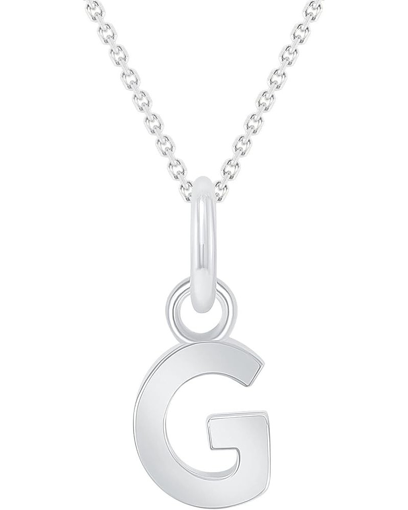 Solid 10k White Gold Personalized Mini Initial Letter A-Z Pendant Necklace 22.0 Inches G $38.95 Necklaces