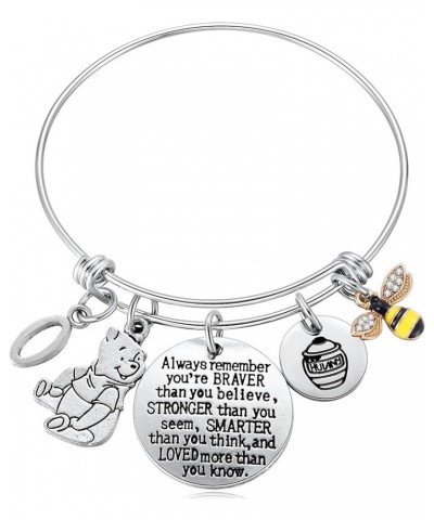Inspired by Classic You Are Braver Than You Believe, Bee, Hunny, Pooh Bear Charm Inspirational Gifts for Women Girls O $7.40 ...