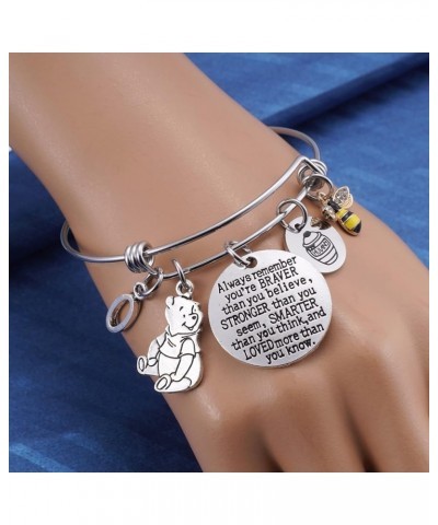 Inspired by Classic You Are Braver Than You Believe, Bee, Hunny, Pooh Bear Charm Inspirational Gifts for Women Girls O $7.40 ...