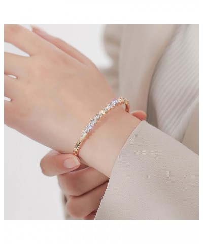 Open Cuff Bangle Cubic Zirconia Classic Tennis Bracelet 14K Gold Plated Jewelry for Women Girls Women $13.91 Bracelets